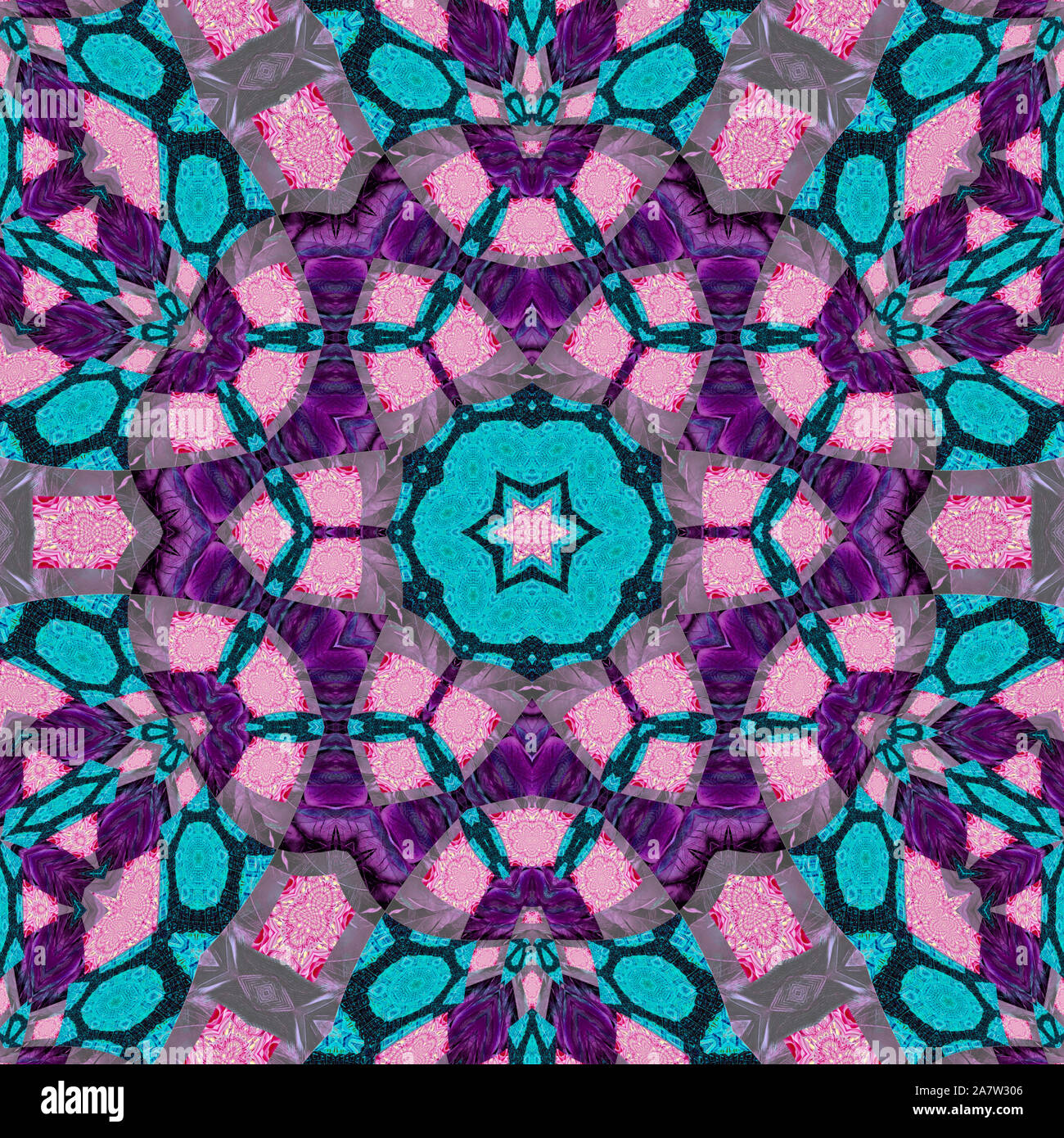 Mandala étoile rose pourpre avec surround. Purple a toujours été associée à la richesse et le pouvoir et a été particulièrement bien incorporer dans cette conception. Banque D'Images