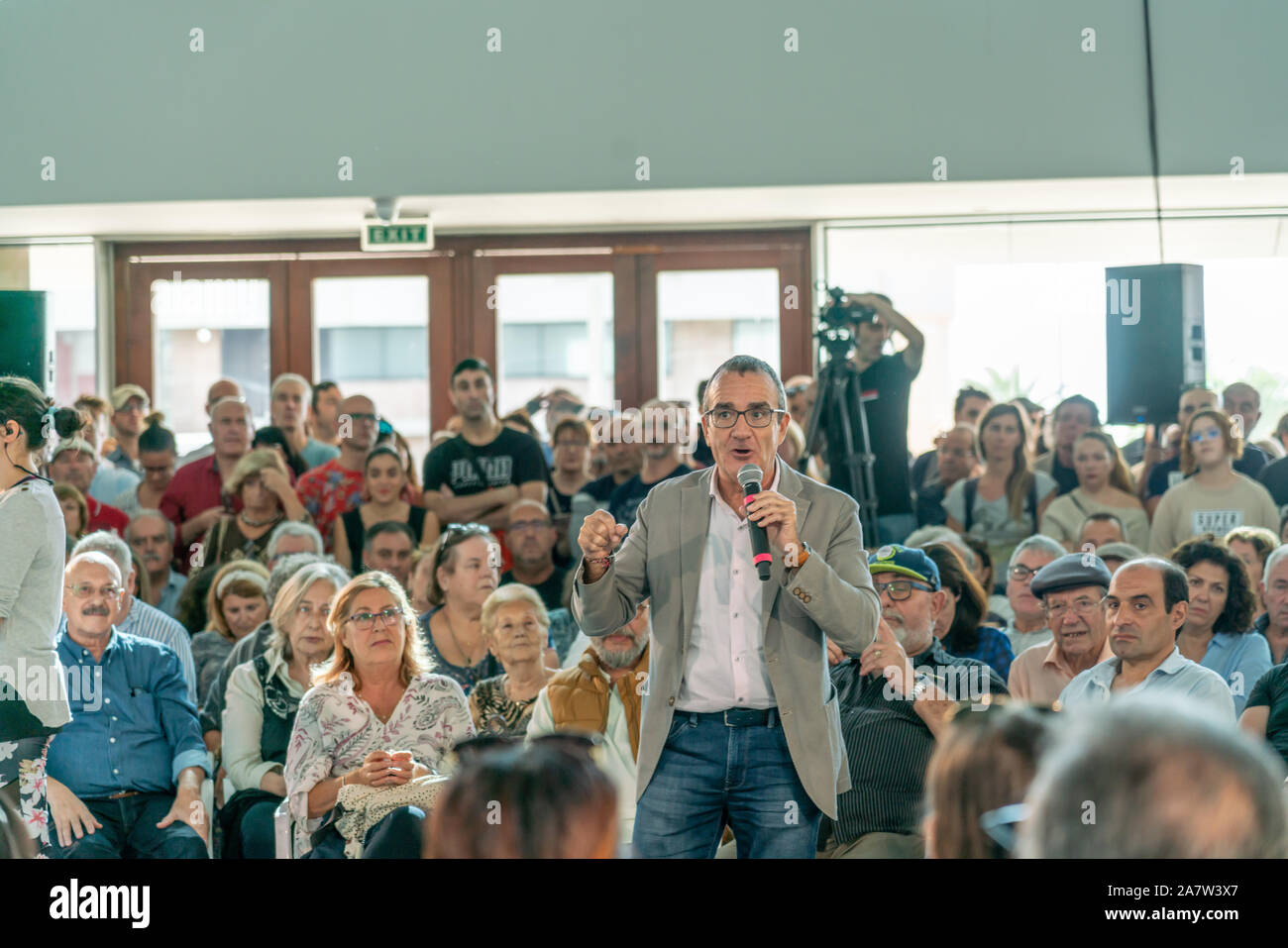 Palma de Mallorca, Espagne / Novembre 01, 2019 : Juan Pedro Yllanes, adjoint de Unidas Podemos au Parlement des Îles Baléares Banque D'Images