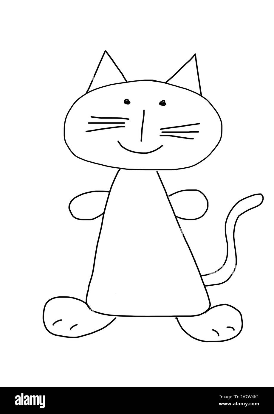Illustration naïve, cat figure, Allemagne Banque D'Images