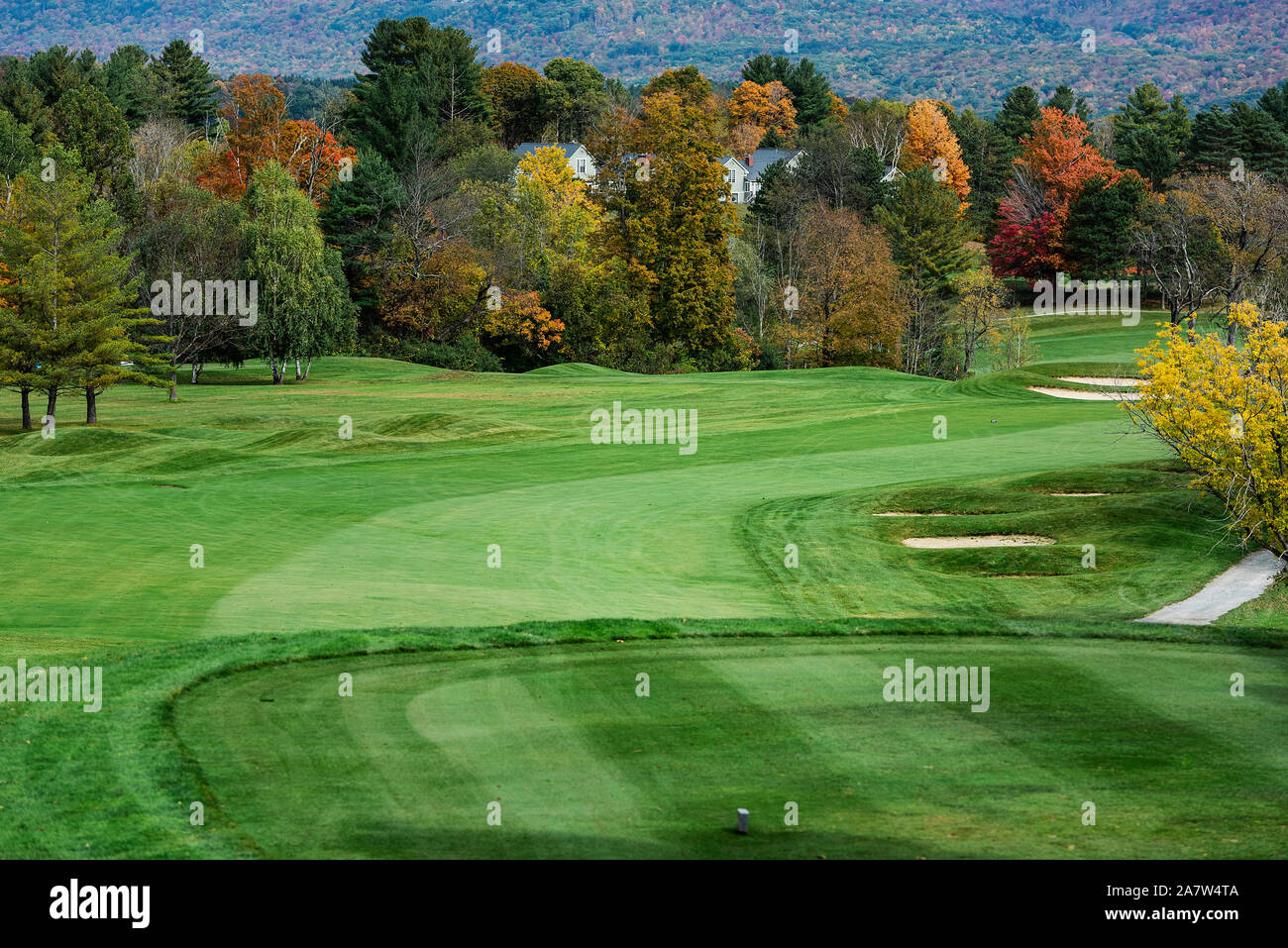 Au Country Club Ekwanok Fairway, Manchester, Vermont, USA. Banque D'Images