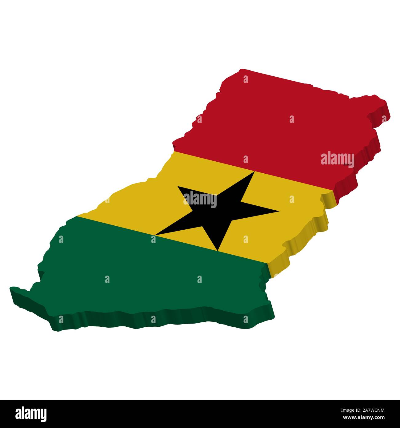 Carte Drapeau Ghana 3D illustration vecteur EPS 10. Illustration de Vecteur