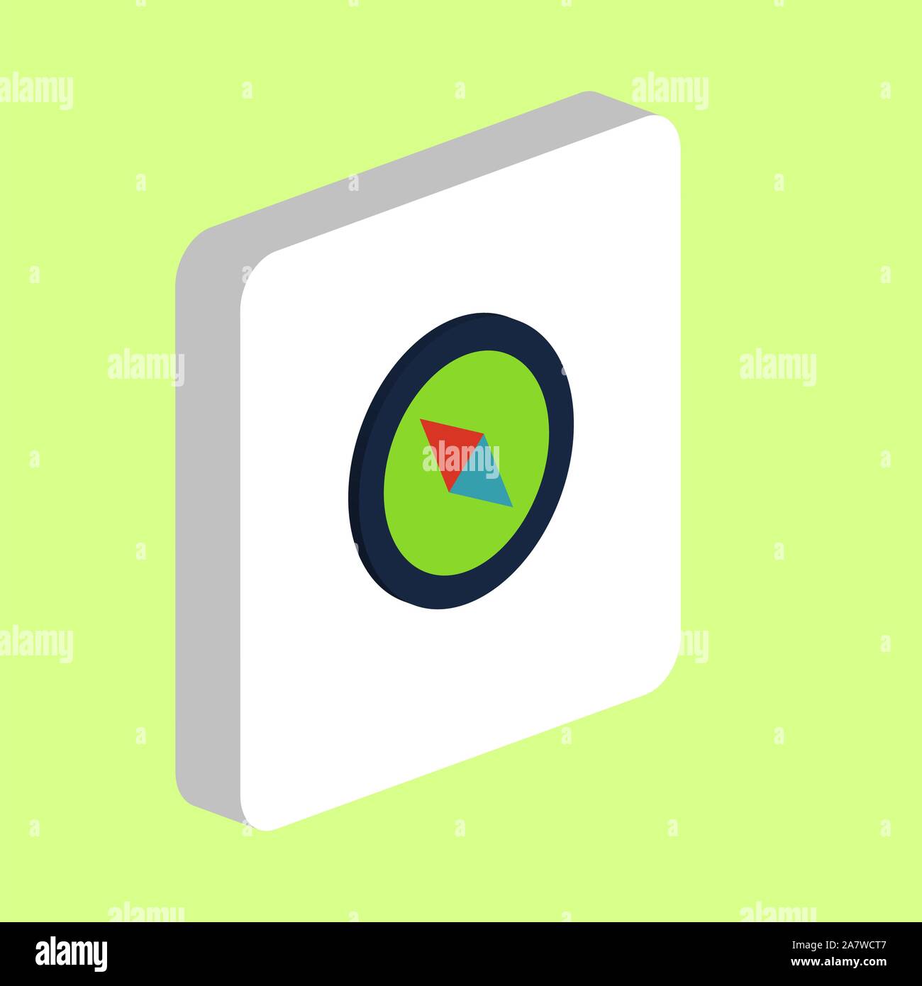 Icône vecteur simple compas. Modèle de conception de symbole d'illustration pour le web l'interface utilisateur mobile. Couleur parfaite Pictogramme 3D isométrique sur carré blanc. Compa Illustration de Vecteur