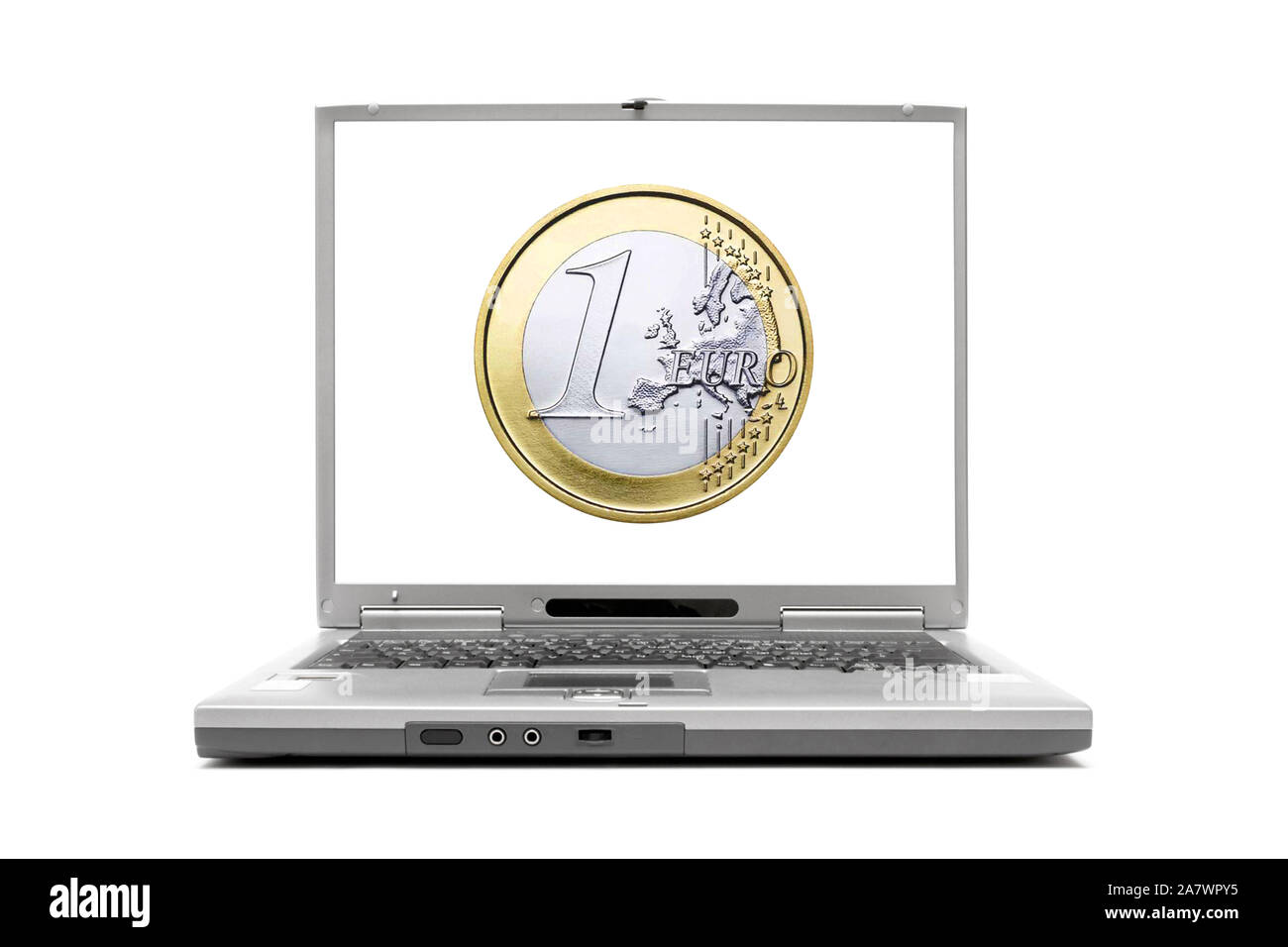 Coffre zeigt eine 1 Euro Münze auf dem Bildschirm Banque D'Images