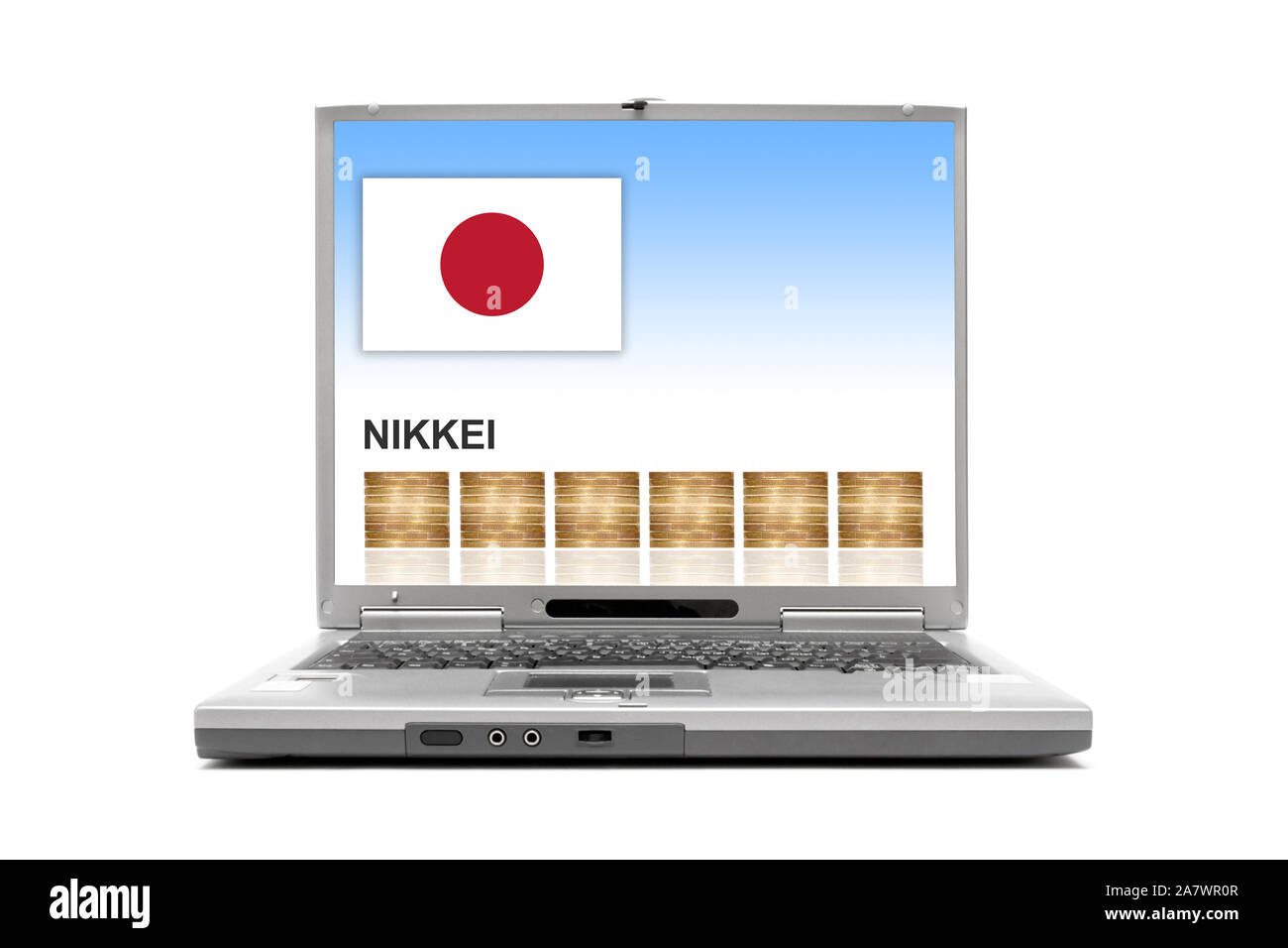 Indice Nikkei zeigt portable Banque D'Images