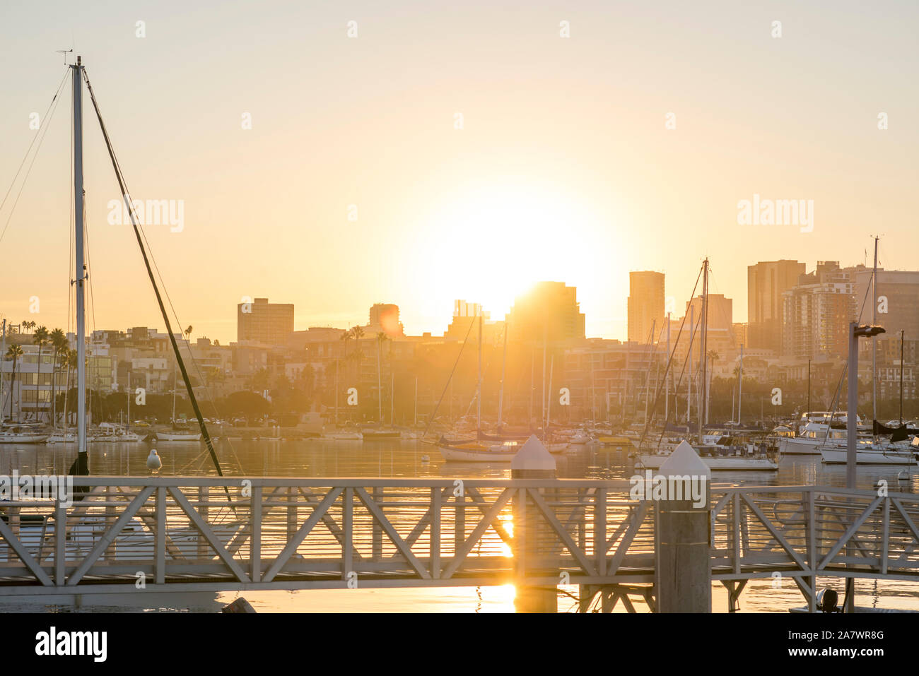 La ville de San Diego sur un matin de novembre. San Diego, Californie, USA. Vue sur San Diego Harbor et de la ville de San Diego. Banque D'Images