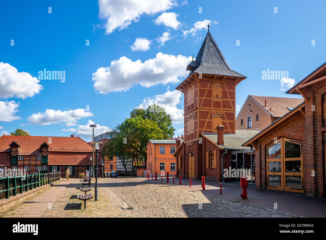 Ville historique de Teterow, Mecklenburg Vorpommern, Allemagne Banque D'Images