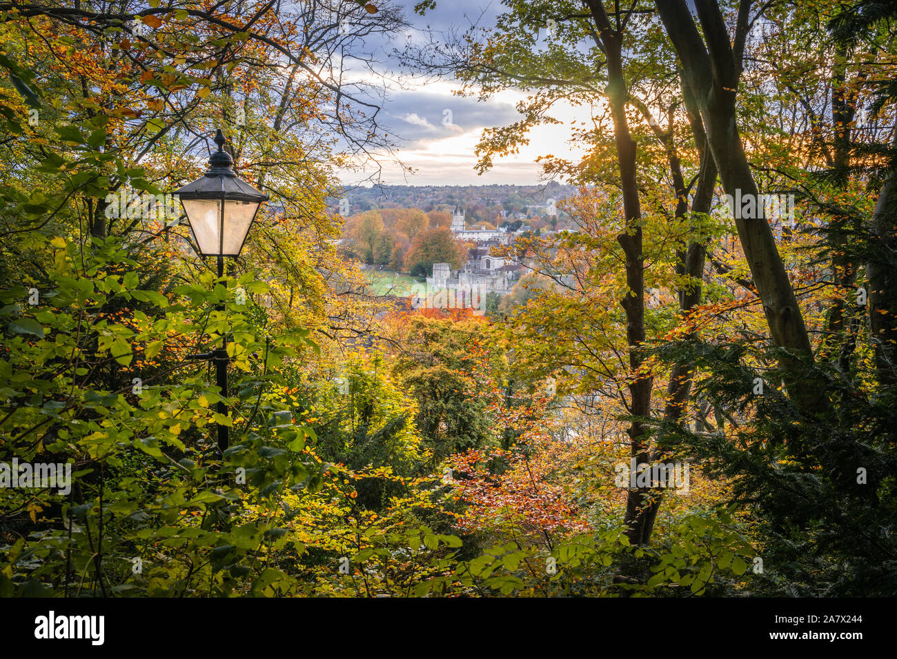 Vue depuis St Giles Hill en automne à Winchester, Hampshire, Angleterre, Royaume-Uni Banque D'Images