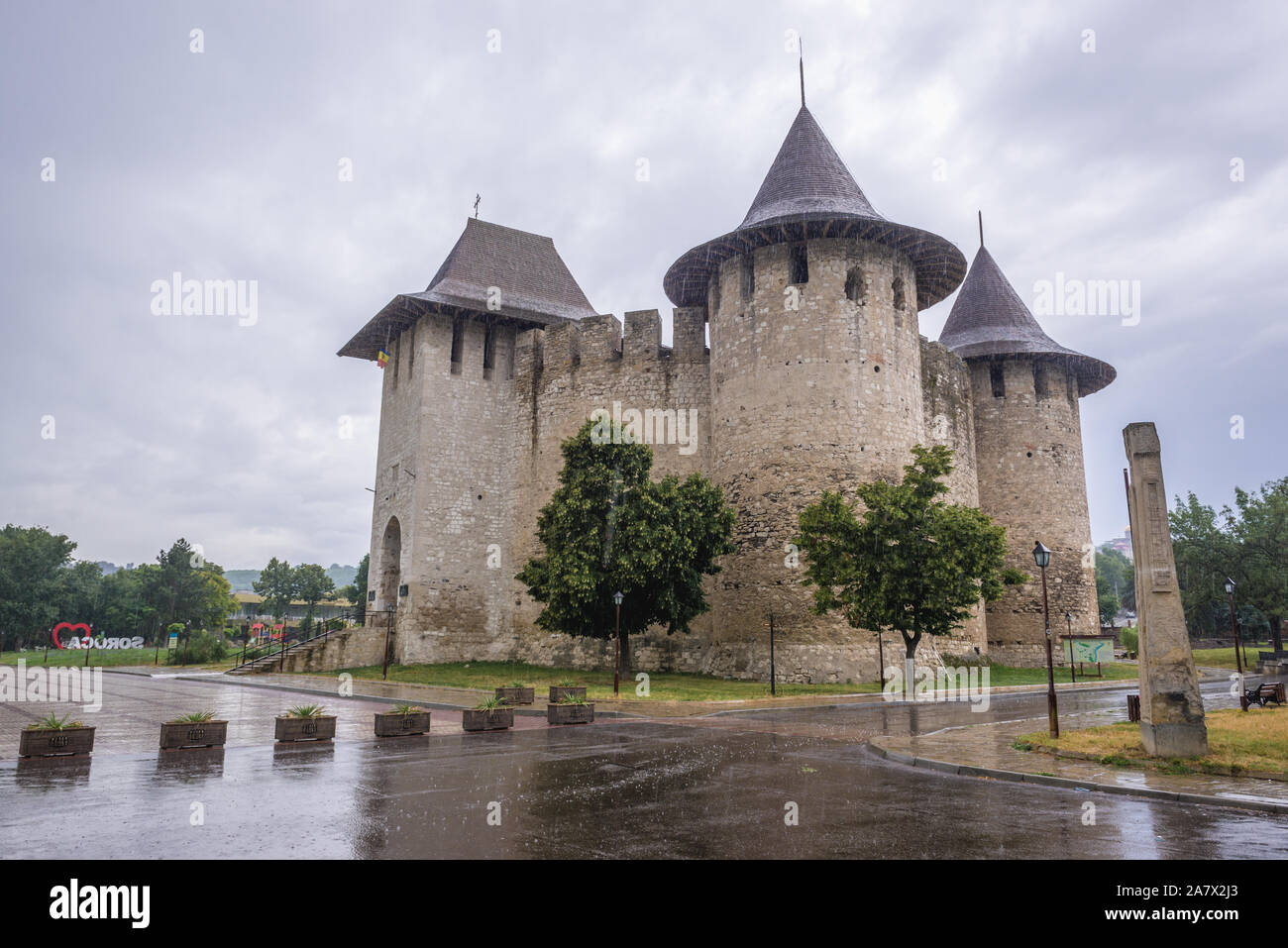 Château en ville Soroca et municipalité en Moldavie, situé sur la rivière Dniestr Banque D'Images