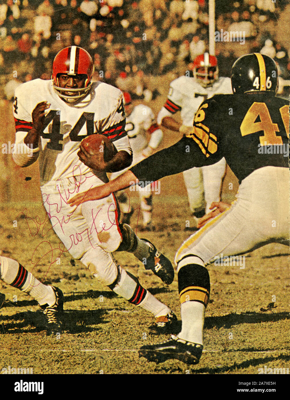 Leroy Kelly était une star en marche arrière avec la NFL Browns de Cleveland dans les années 60. Banque D'Images