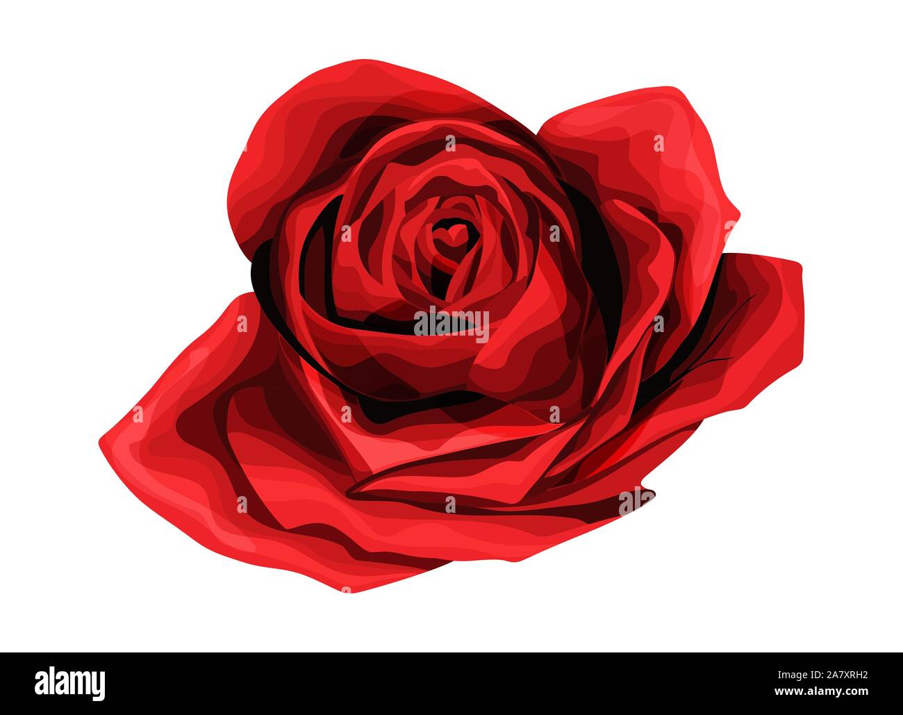 Dessin à la main et de couleur rose. L'essor de Rosebud. Vector illustration. Illustration de Vecteur