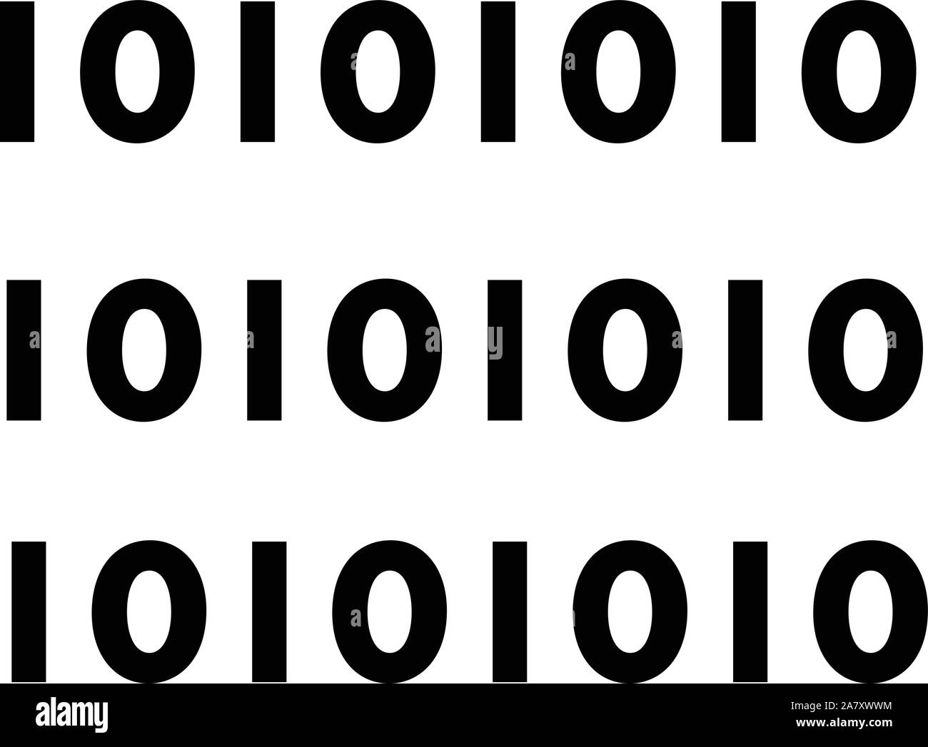 Concept de code binaire sur fond blanc. télévision style. code binaire, icône de classification pour votre web site design, logo, l'app, l'assurance-chômage. le code binaire symbole. Illustration de Vecteur