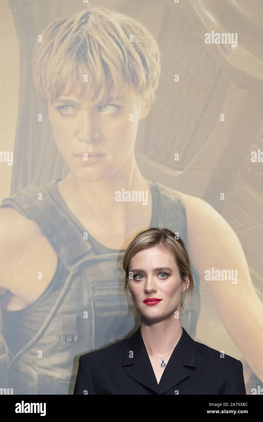 Le 5 novembre 2019, Tokyo, Japon : l'actrice canadienne Davis Mackenzie assiste à une conférence de presse pour le film Terminator : sombre destin à Bellesalle Roppongi à Tokyo. Le film sortira au Japon le 8 novembre. (Crédit Image : © Rodrigo Reyes Marin/Zuma sur le fil) Banque D'Images