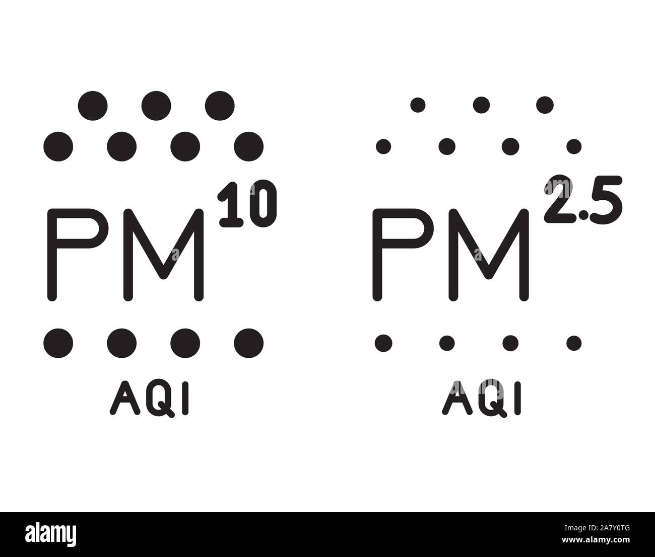 Les particules PM 2,5 et 10 - Pollution de l'icône comme fichier EPS 10 Illustration de Vecteur