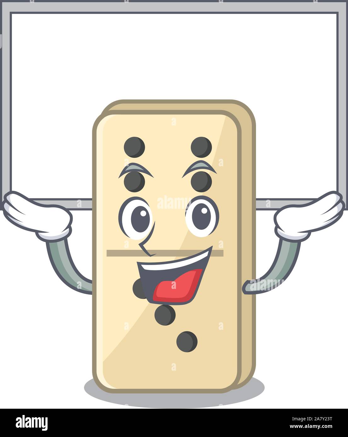 Domino Au Dessin Anime Mignon Petit Personnage Up Conseil Etageres Image Vectorielle Stock Alamy