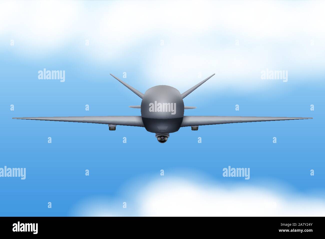 Drone drone espion sans pilote dans le ciel Illustration de Vecteur