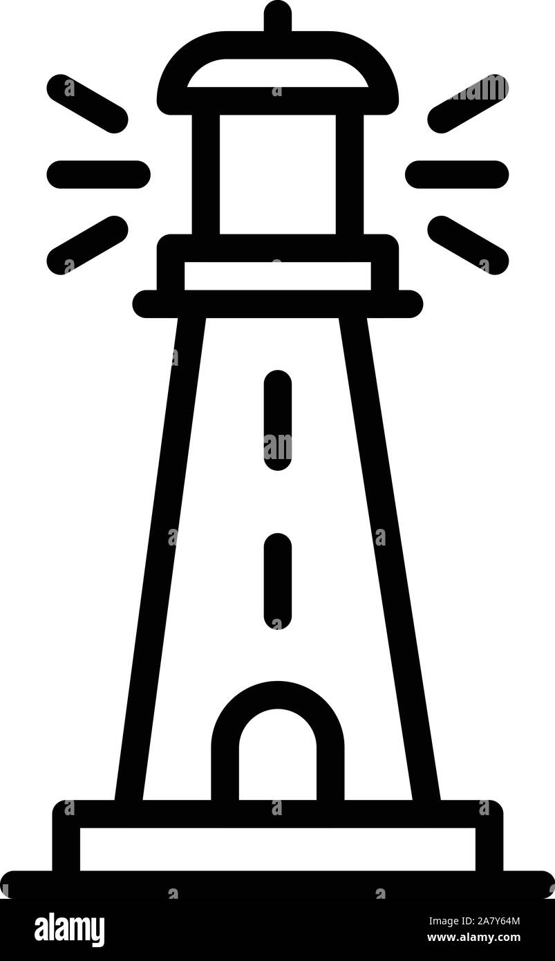 L'icône Phare style du contour, Illustration de Vecteur