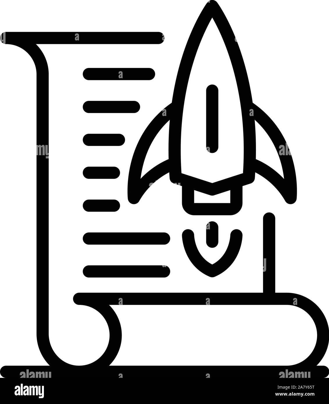 Documents de démarrage, l'icône de style contour Illustration de Vecteur