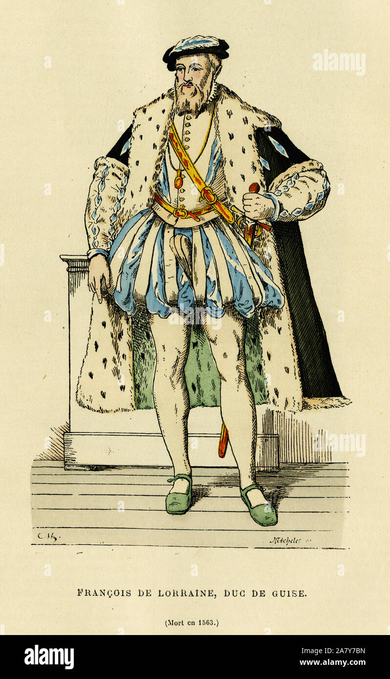 Portrait de François Ier de Lorraine (1519-1563), duc de Guise et duc d'Aumale, pair de France, compagnon d'enfance du roi Henri II (1519- 1559), il e Banque D'Images