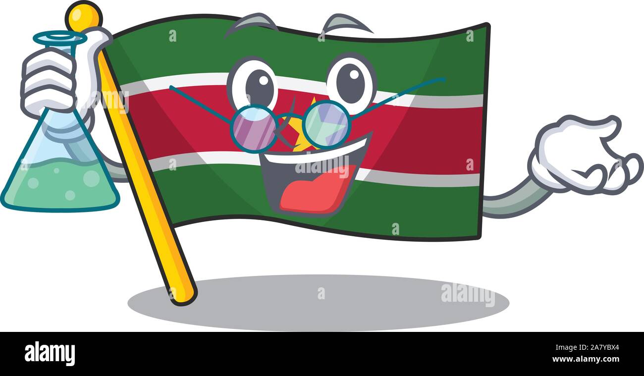 Suriname drapeau personnage avec le professeur forme cartoon Illustration de Vecteur
