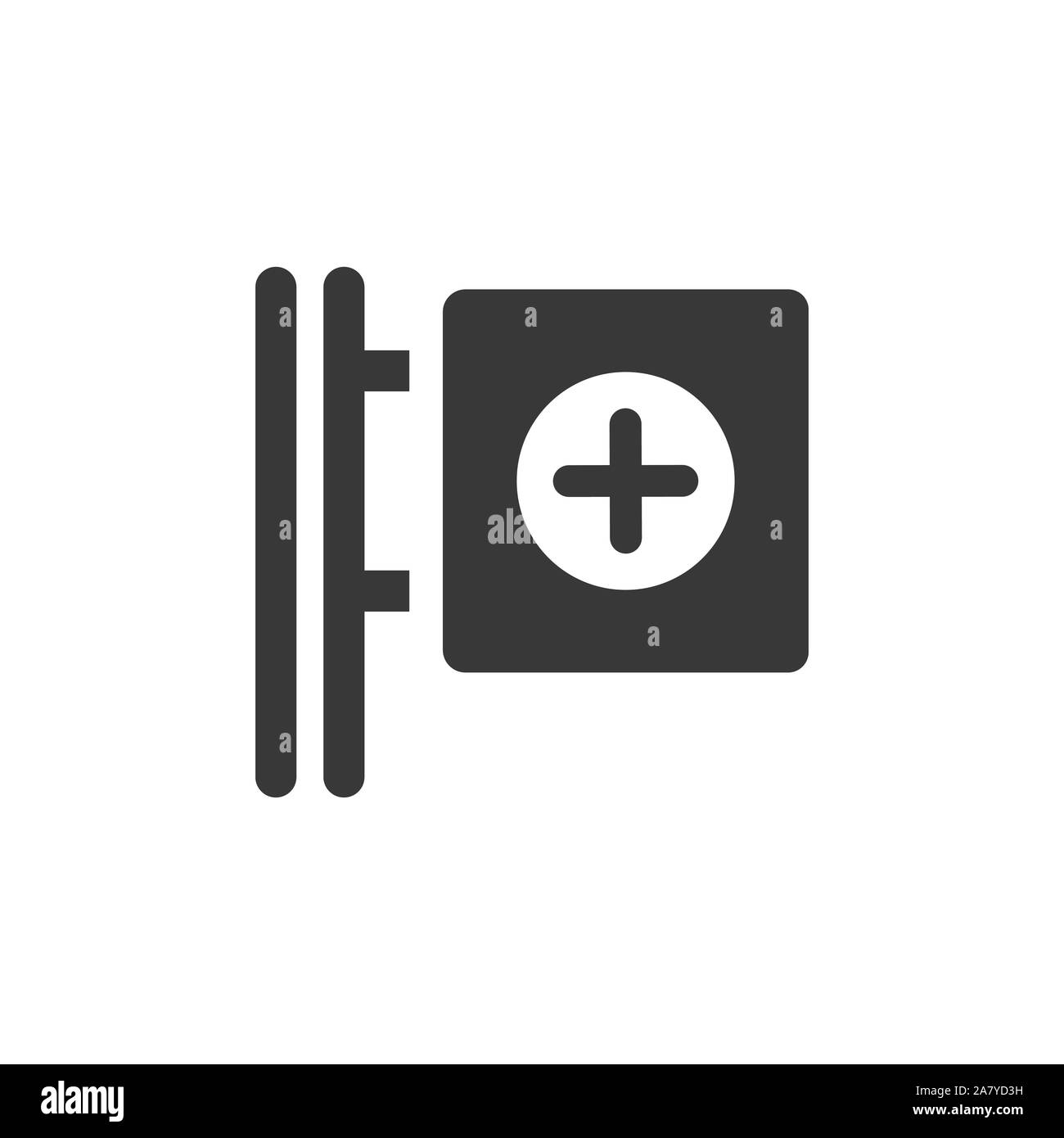 Pharmacie croix signe. Icône d'une télévision. Illustration vecteur de services urbains Illustration de Vecteur