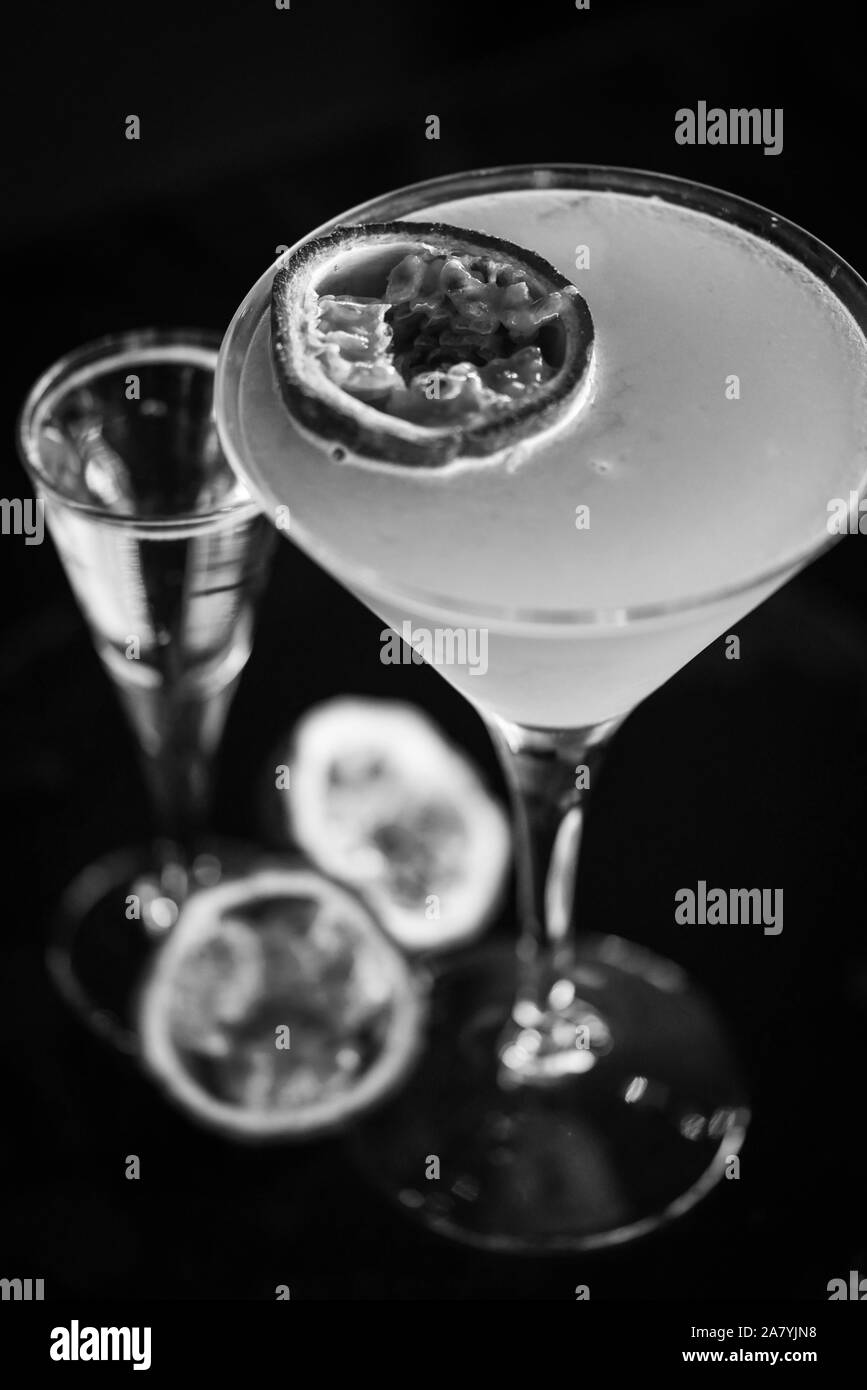 cocktail de fruits de la passion et de prothèses Banque D'Images