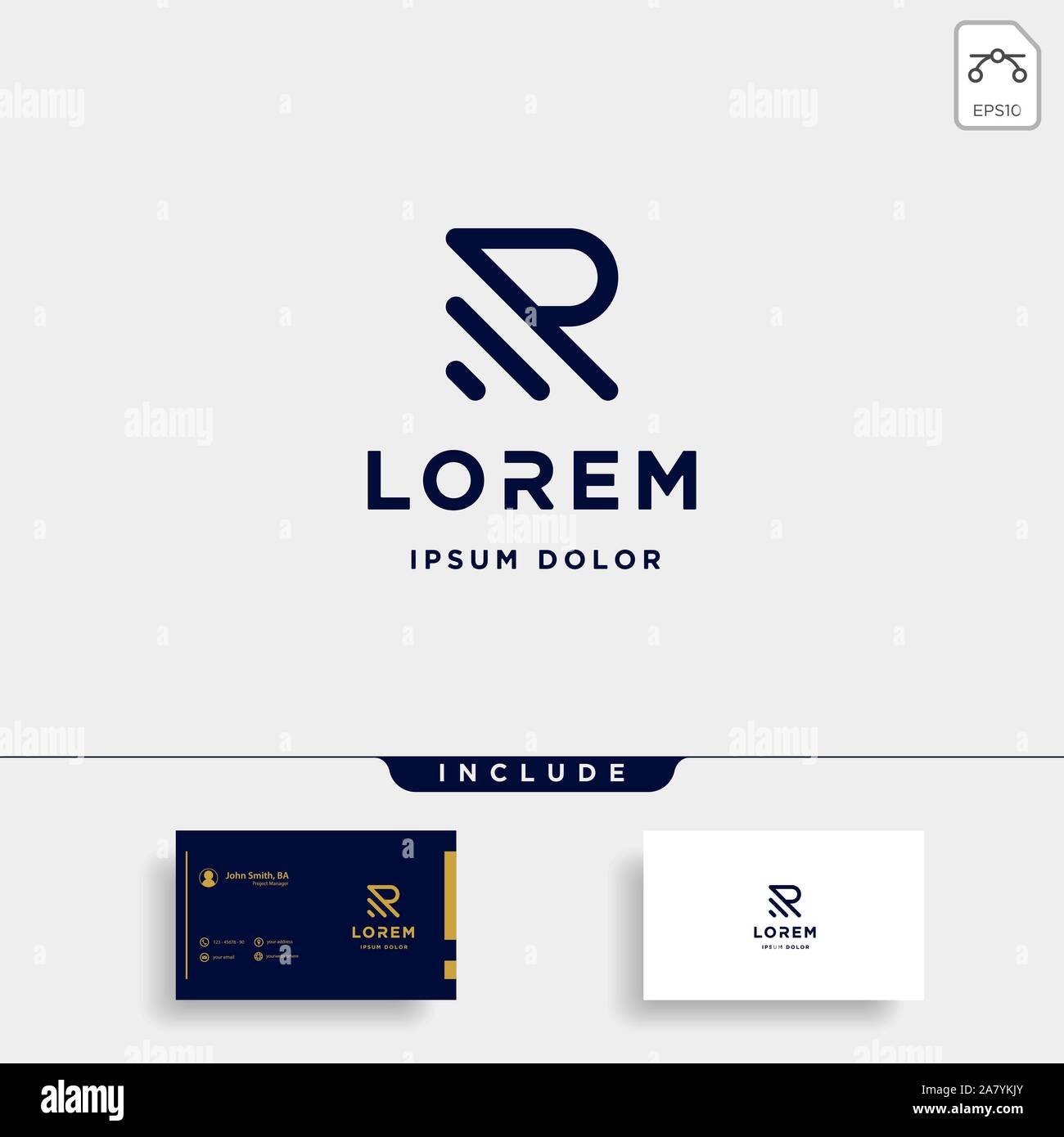 Lettre R Monogramme Logo Design icône minimale Illustration de Vecteur
