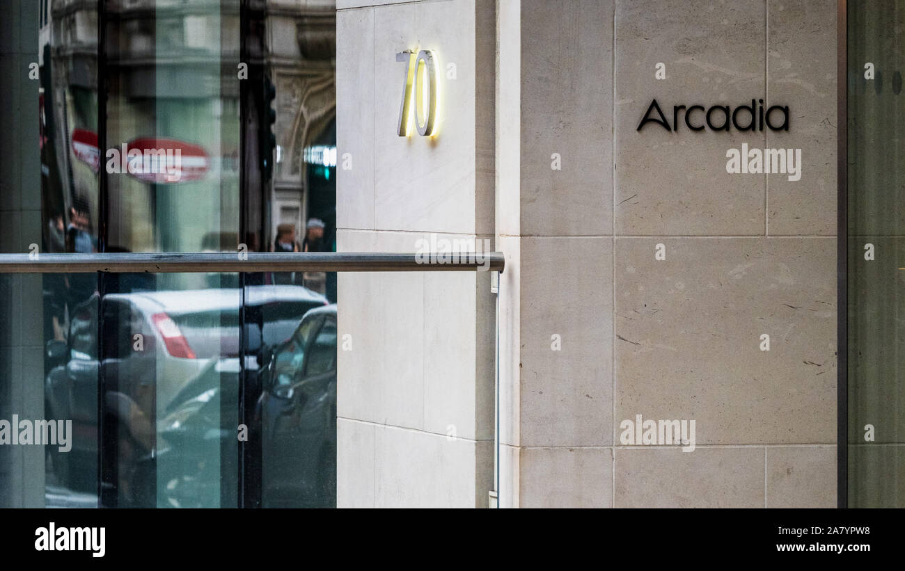 Arcadia Groupe Plc Head Office Londres - Siège de l'entreprise de vente au détail groupe Arcadia à Colegrave House dans Berners Street, Fitzrovia Londres. Banque D'Images