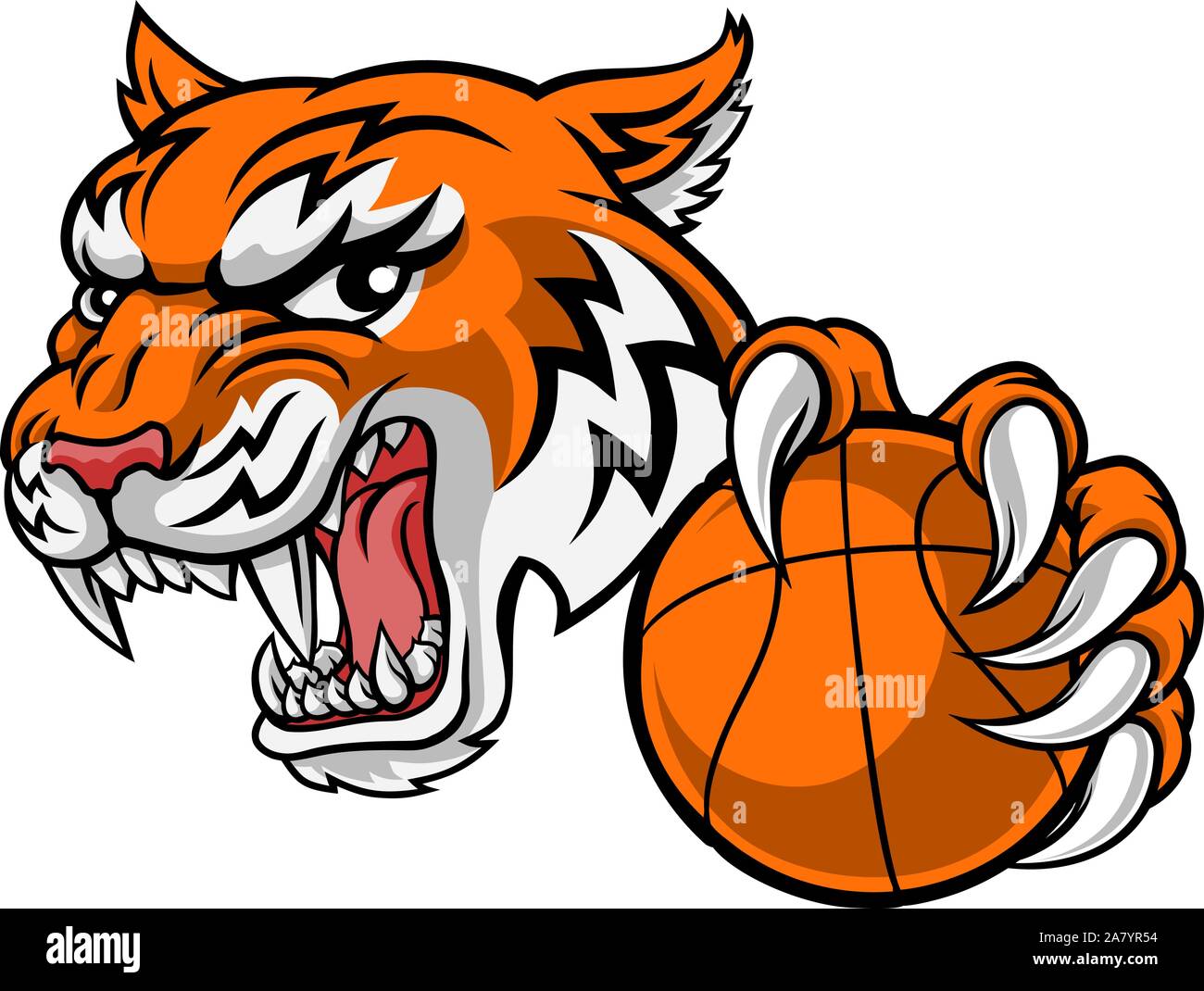 Tiger animal mascotte Baketball Player Sports Illustration de Vecteur