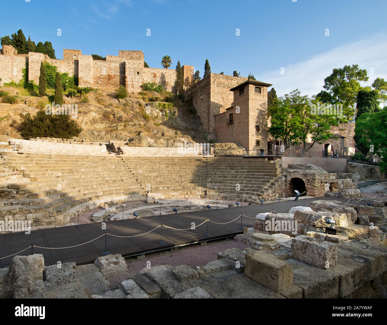 Teatro Romano à Malaga. L'Espagne. Banque D'Images