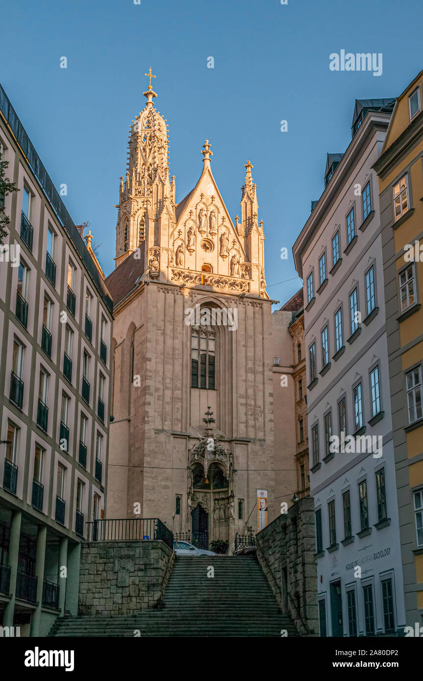 Maria am Gestade (St Mary sur le brin), Église catholique, Vienne, Autriche Banque D'Images