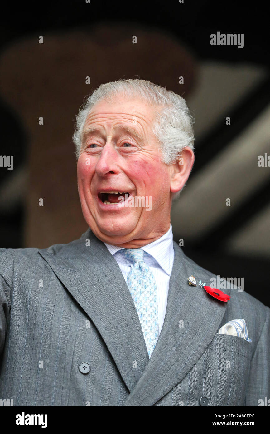 Le Prince de Galles lors d'une visite à Ross-on-Wye pour lancer officiellement le festival 2020 Gilpin, pour célébrer le rôle de la ville comme le lieu de naissance du tourisme britannique. Banque D'Images