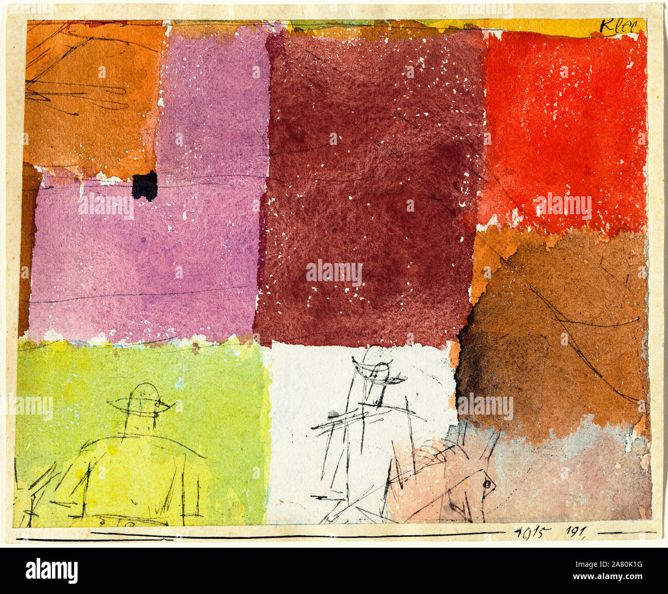 Paul Klee, la composition avec des chiffres, la peinture abstraite, 1915 Banque D'Images