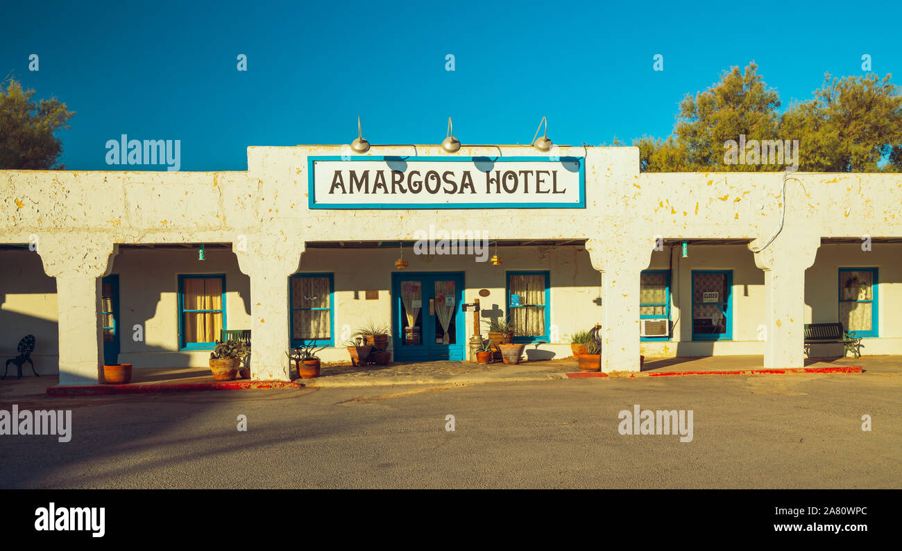 Death Valley Junction, California/USA - 31 octobre 2019 Amargosa Opera House et l'hôtel, l'un des hôtels les plus insolites en Amérique. Banque D'Images