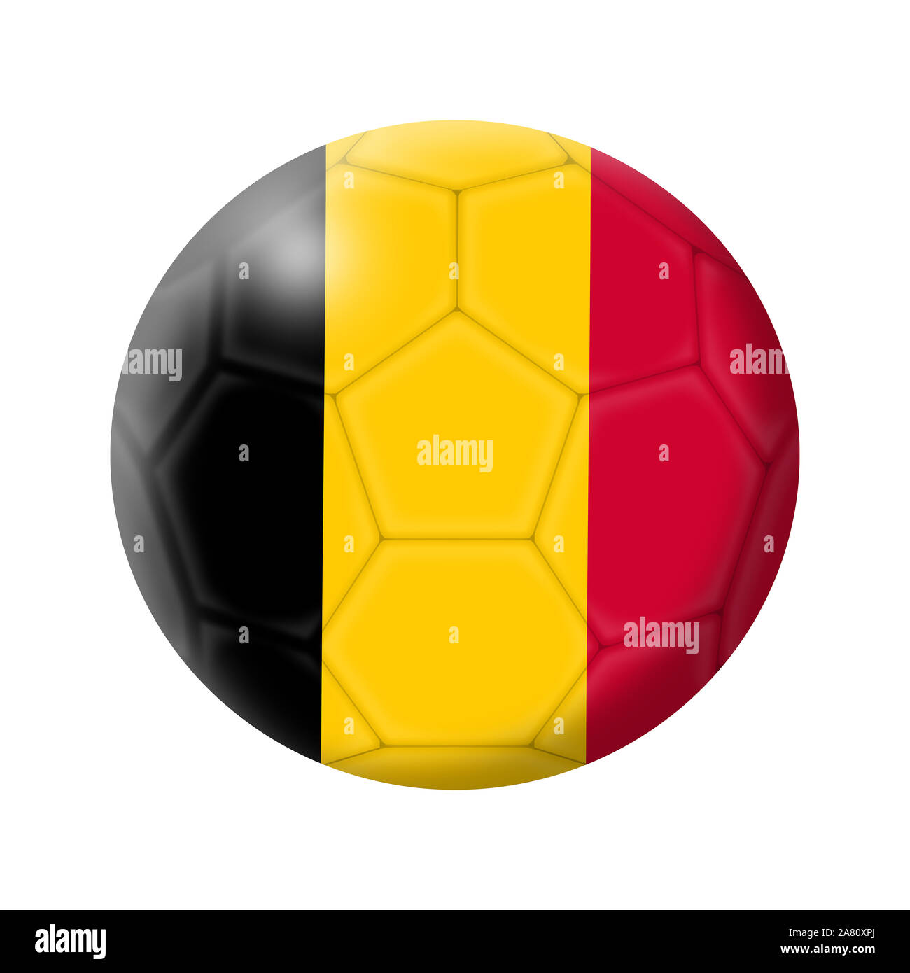 Belgique Un ballon de soccer football illustration isolé sur blanc with clipping path Banque D'Images