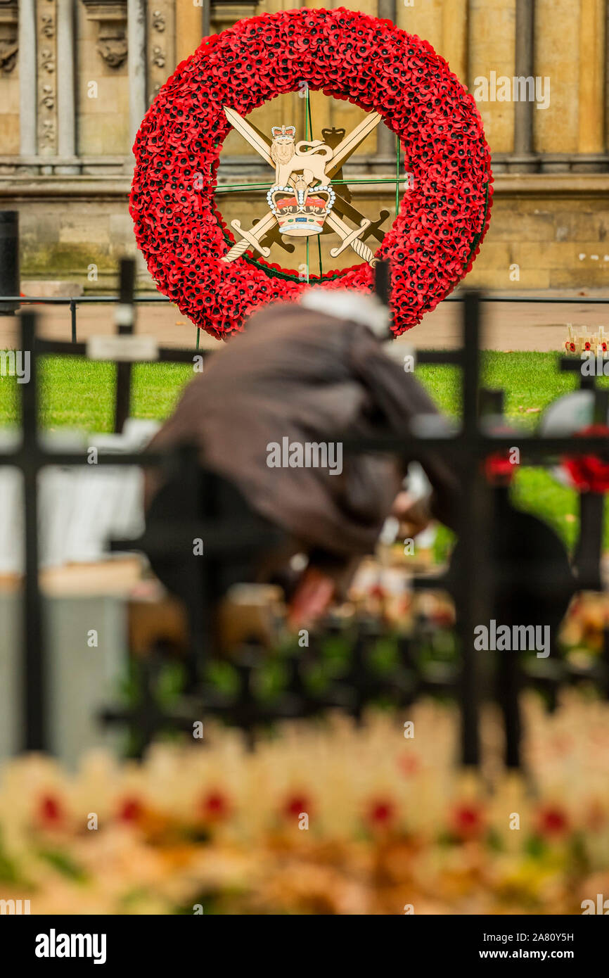 Londres, Royaume-Uni. 05Th Nov, 2019. Derniers préparatifs pour le champ du souvenir, l'abbaye de Westminster. Crédit : Guy Bell/Alamy Live News Banque D'Images