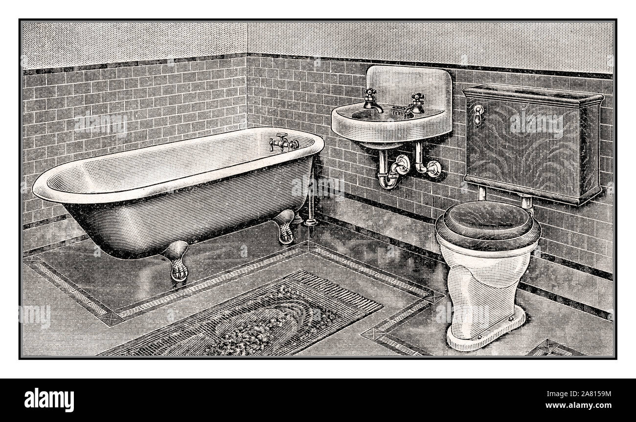 Salle de bains vintage des années 1900, la publicité de l'intérieur de l'image 1916 Sears, Roebuck and Co. catalogue. Banque D'Images