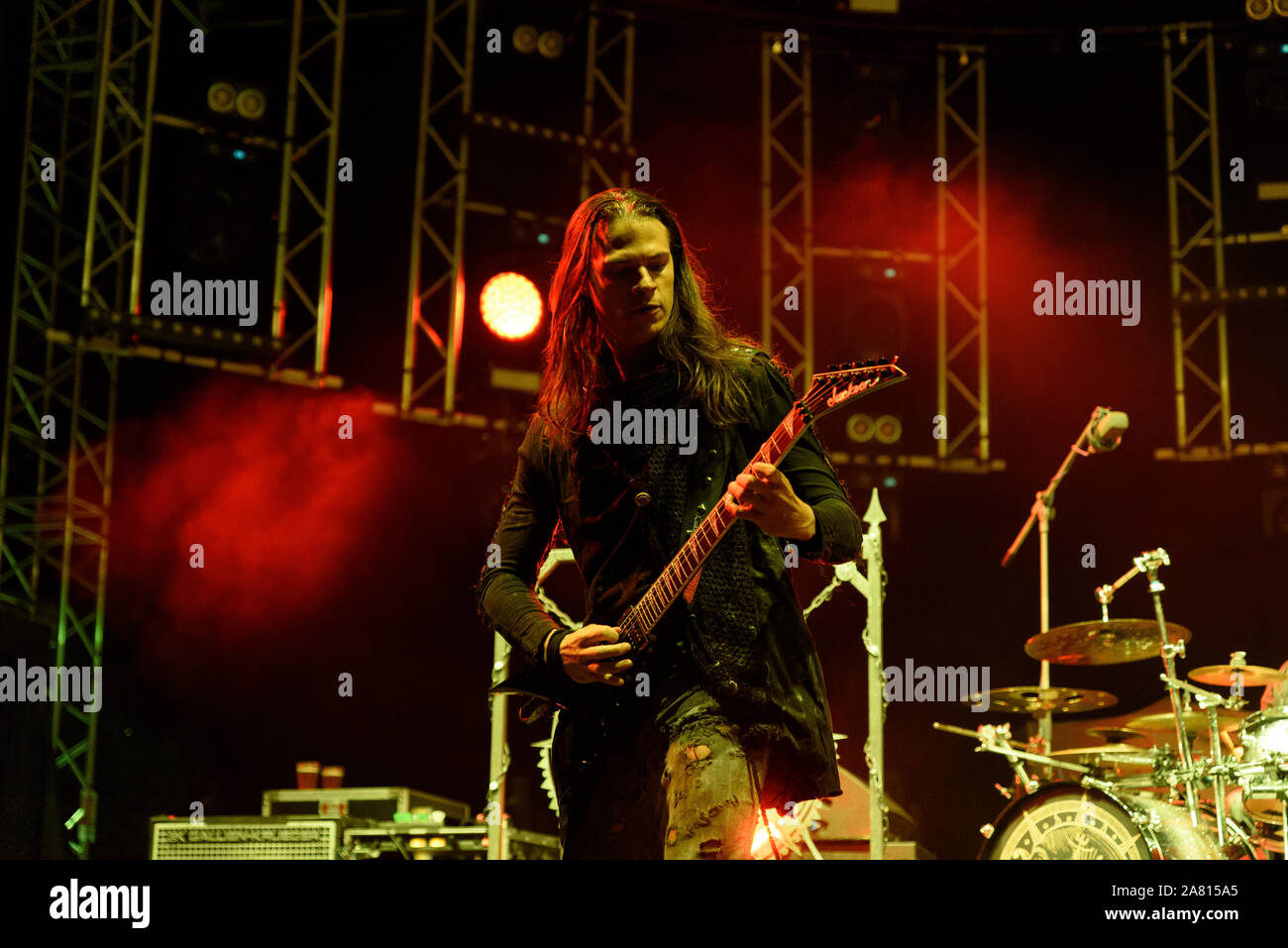 Bergame, Italie - 30 août 2018 : groupe de metal rock italienne Genre Ordinis Dei effectue à Bum bum Festival 2018. Brambilla Simone Live News photographe Banque D'Images