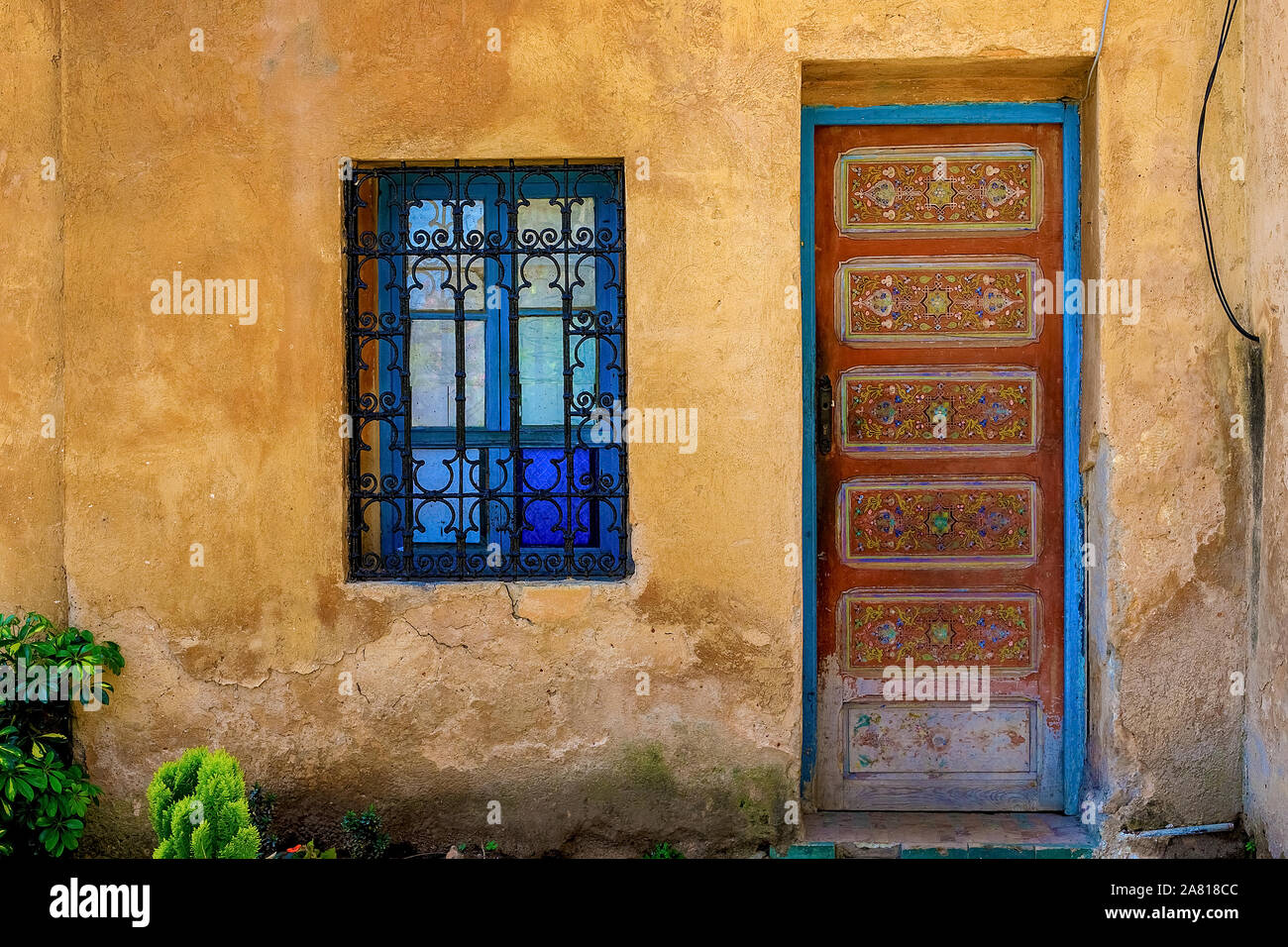 Dans les vieilles portes marocain jardin andalou Rabat. Maroc Banque D'Images