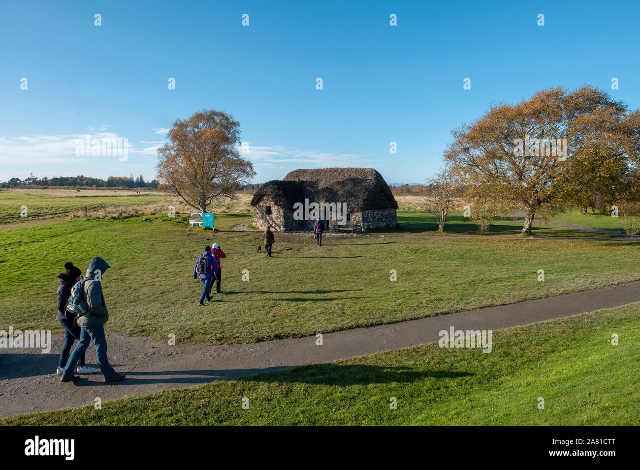 Culloden Moor cottage, Leanach. Le gîte date de l'époque de la bataille et a été récemment restauré par le National Trust for Scotland. Banque D'Images