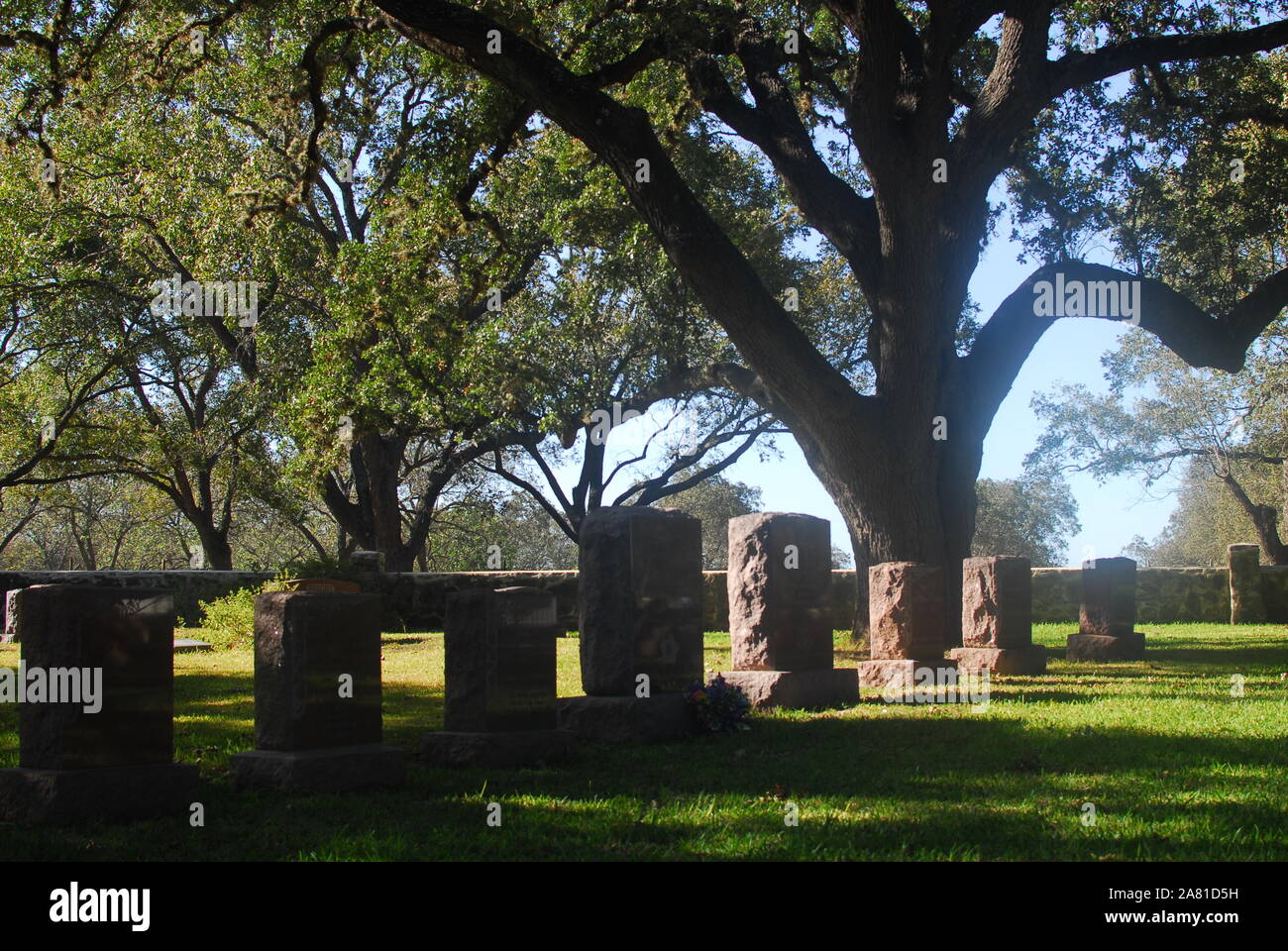 Le site d'enfouissement de Lyndon B Johnson et Claudia Alta "Lady Bird Johnson'. Banque D'Images