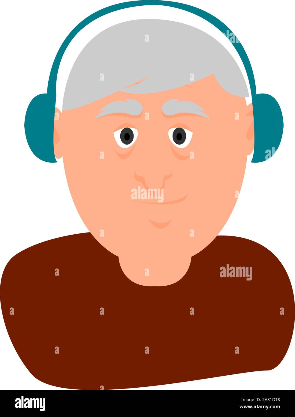 Vieil Homme avec casque, vecteur, illustration sur fond blanc. Illustration de Vecteur