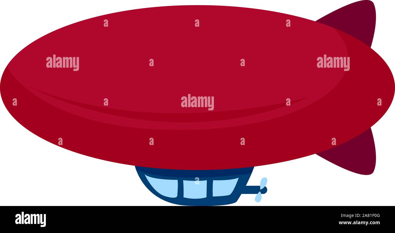 Dirigeable rouge, illustration, vecteur sur fond blanc. Illustration de Vecteur