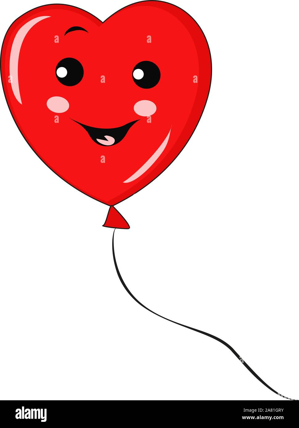 Ballon coeur, illustration, vecteur sur fond blanc. Illustration de Vecteur