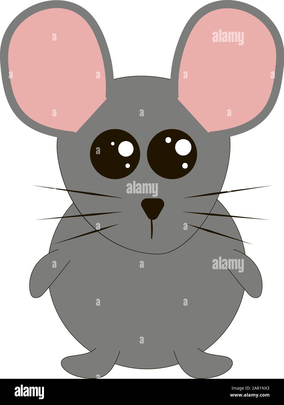 Gris souris, vecteur, illustration sur fond blanc. Illustration de Vecteur