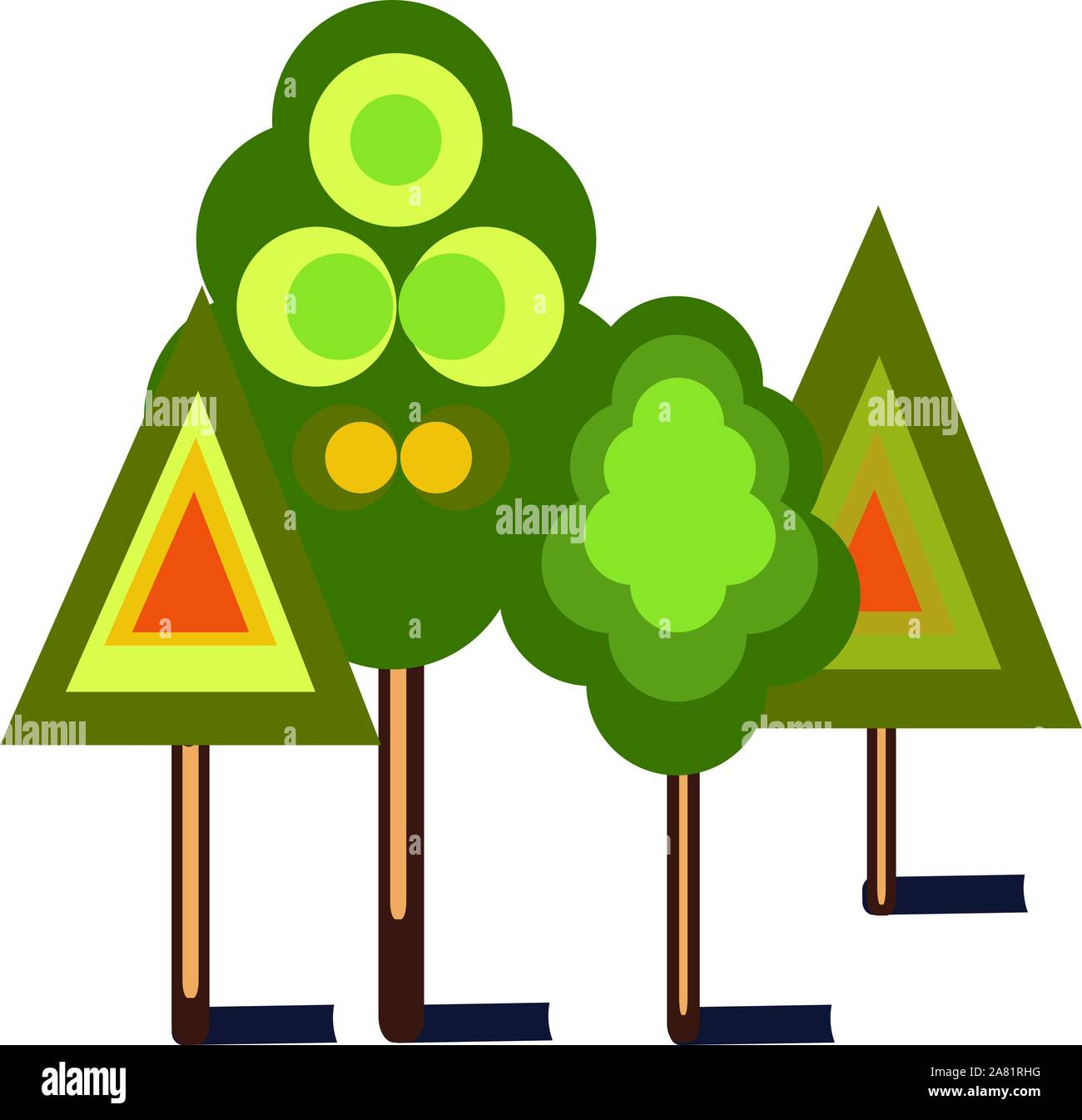 Arbres, illustration, vecteur sur fond blanc. Illustration de Vecteur