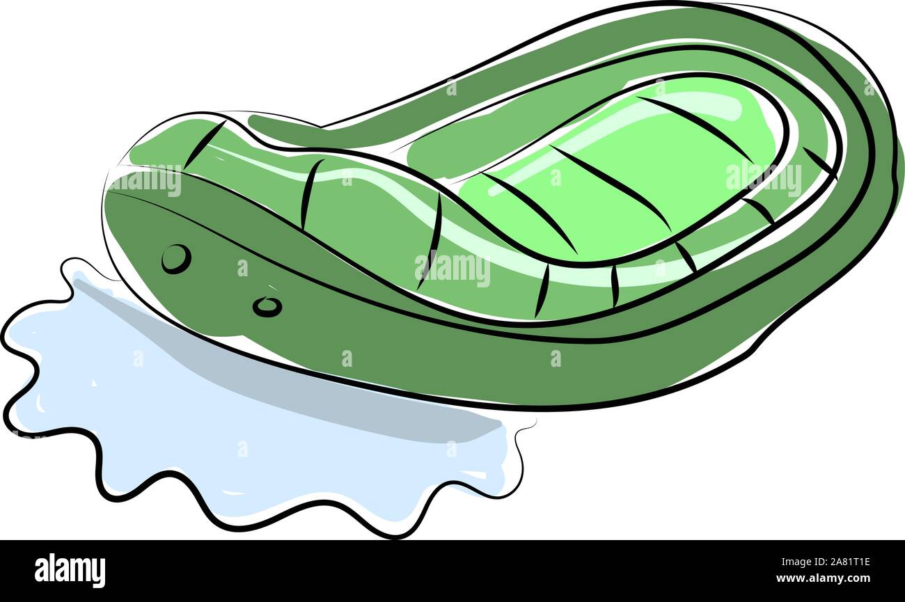 Bateau vert, illustration, vecteur sur fond blanc. Illustration de Vecteur