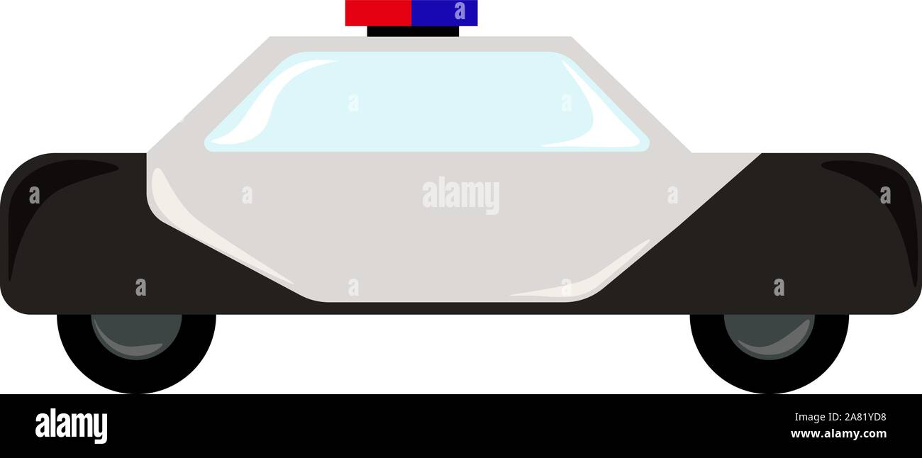 Voiture de police télévision, illustration, vecteur sur fond blanc. Illustration de Vecteur