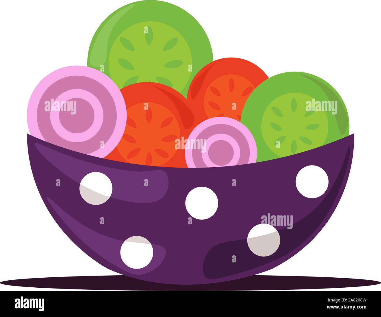 Dans un bol à salade, illustration, vecteur sur fond blanc. Illustration de Vecteur