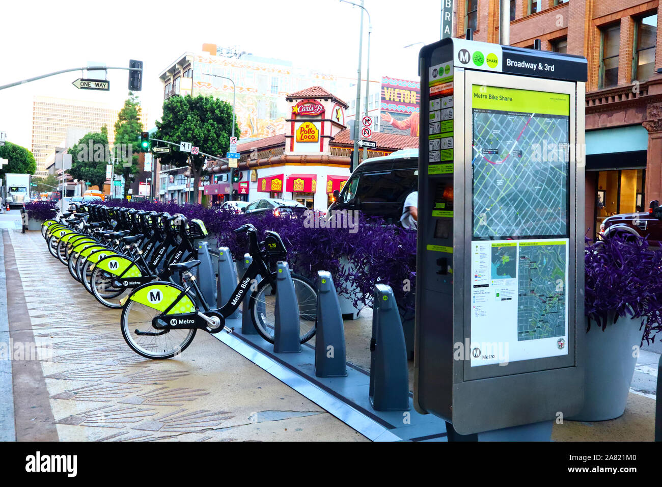 Vélo métro partager, un système de partage de vélos à Los Angeles - Californie Banque D'Images