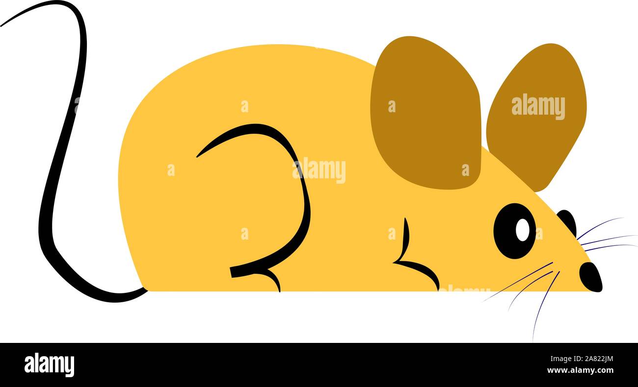 Souris jaune, illustration, vecteur sur fond blanc. Illustration de Vecteur